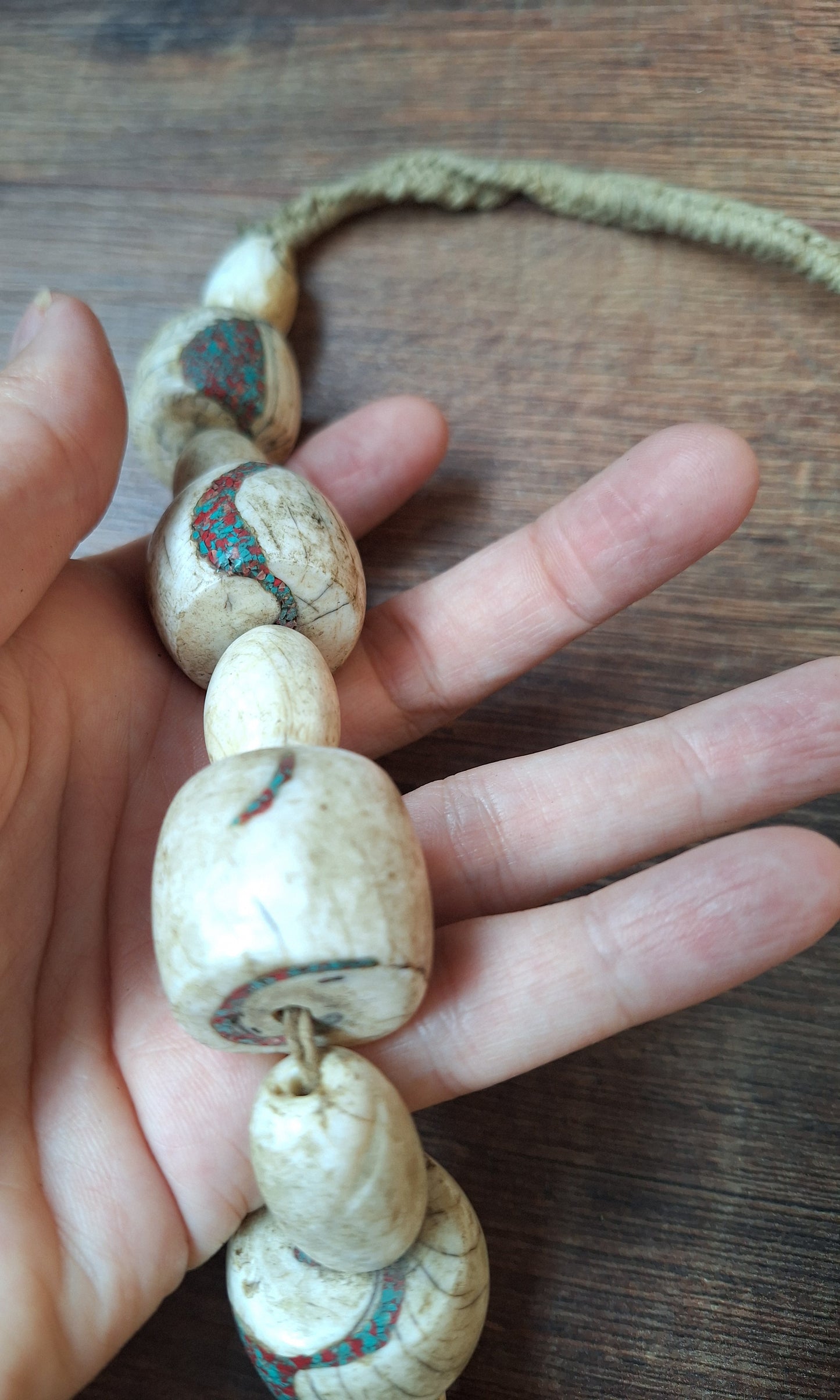 Old Nepalese conch shell necklace