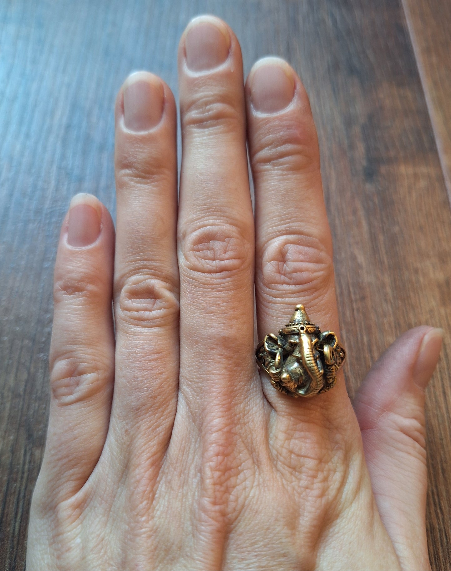Brass ring Ganesha