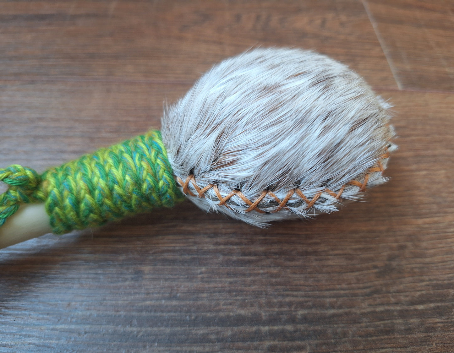 Horse hide and roe deer leg bone rattle