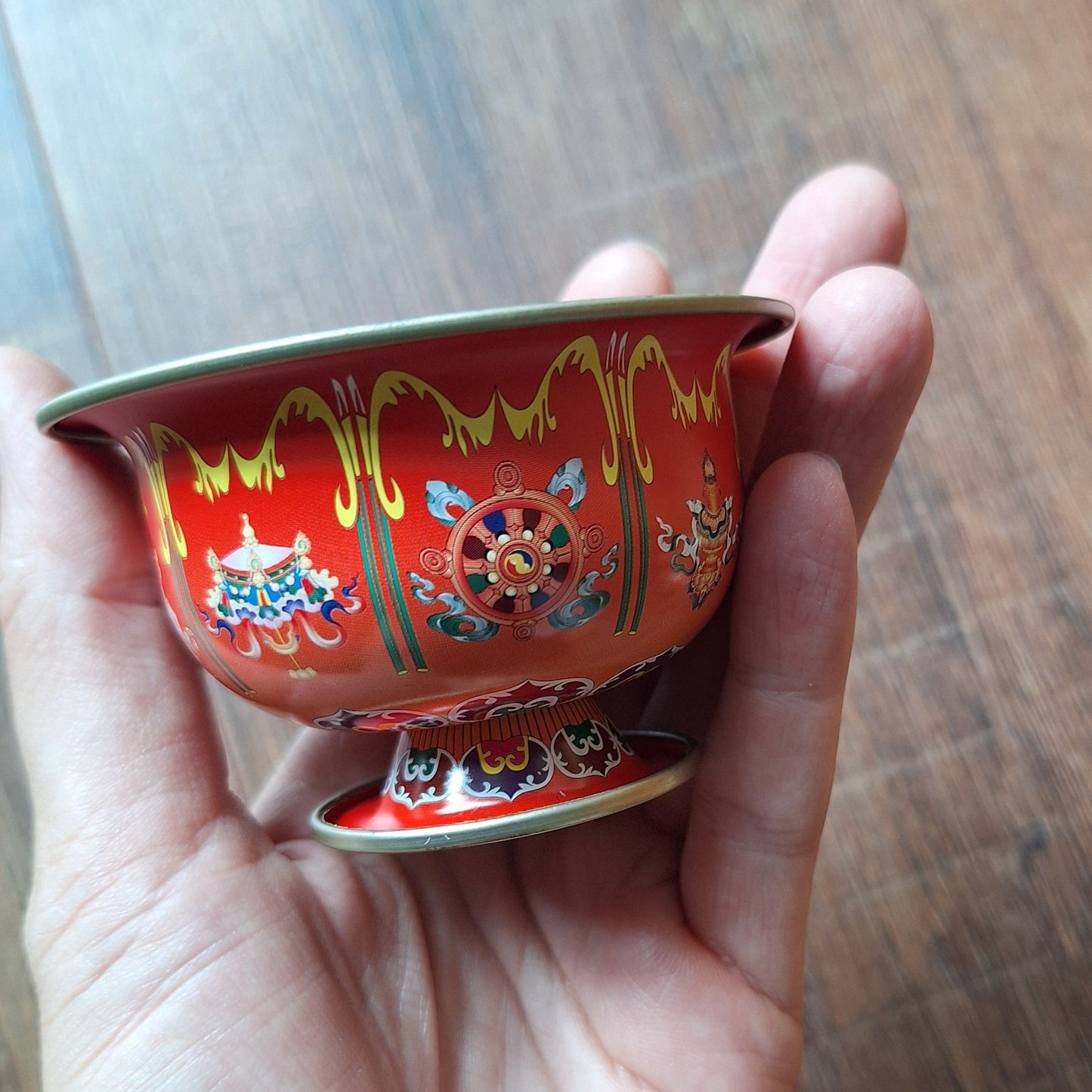 Aluminum offering bowl Eight Auspicious Symbols