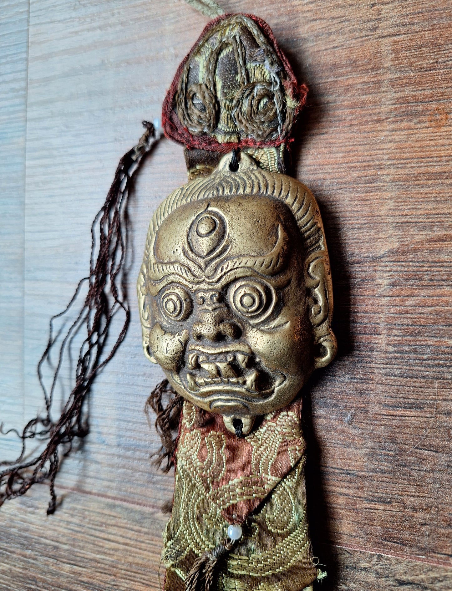Vintage Tibetan amulet wallhanger Mahakala