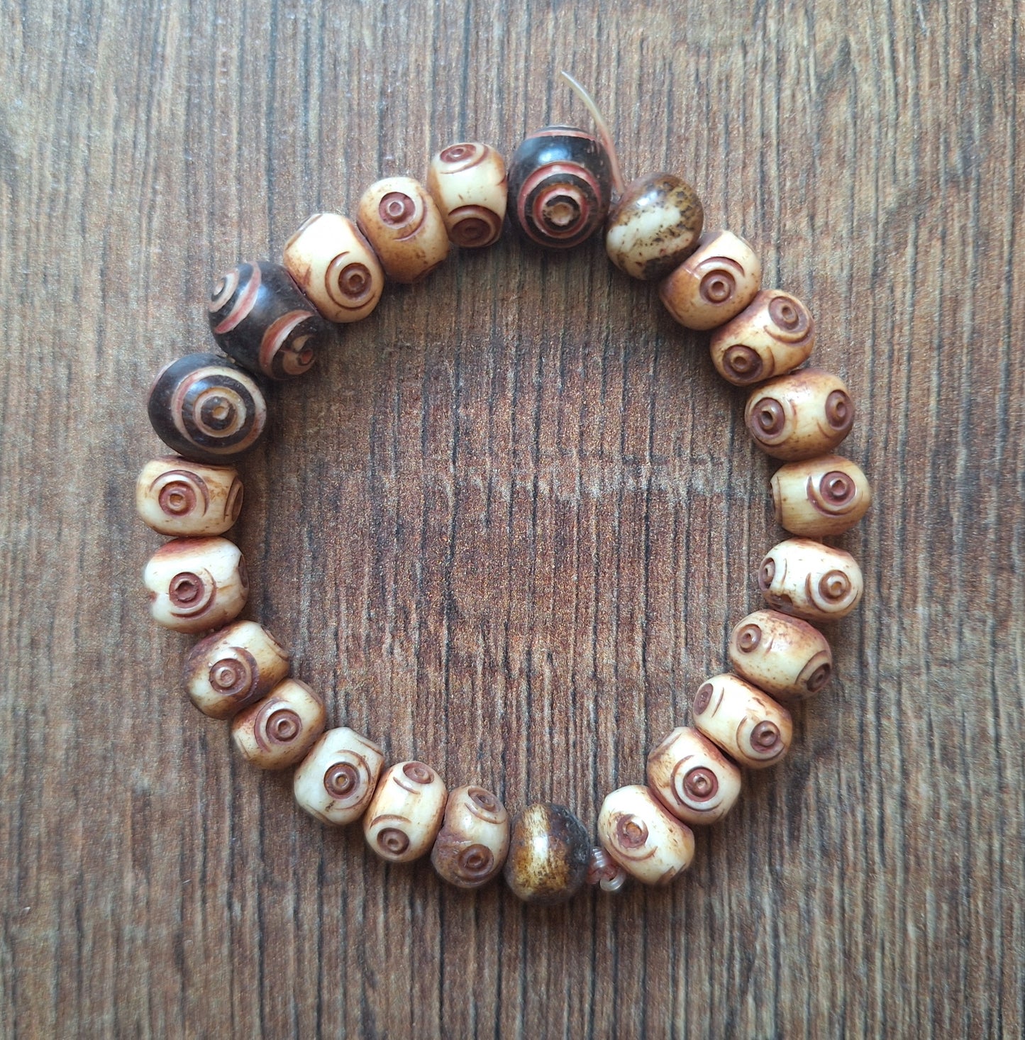 Vintage yak bone bracelets, crafting project