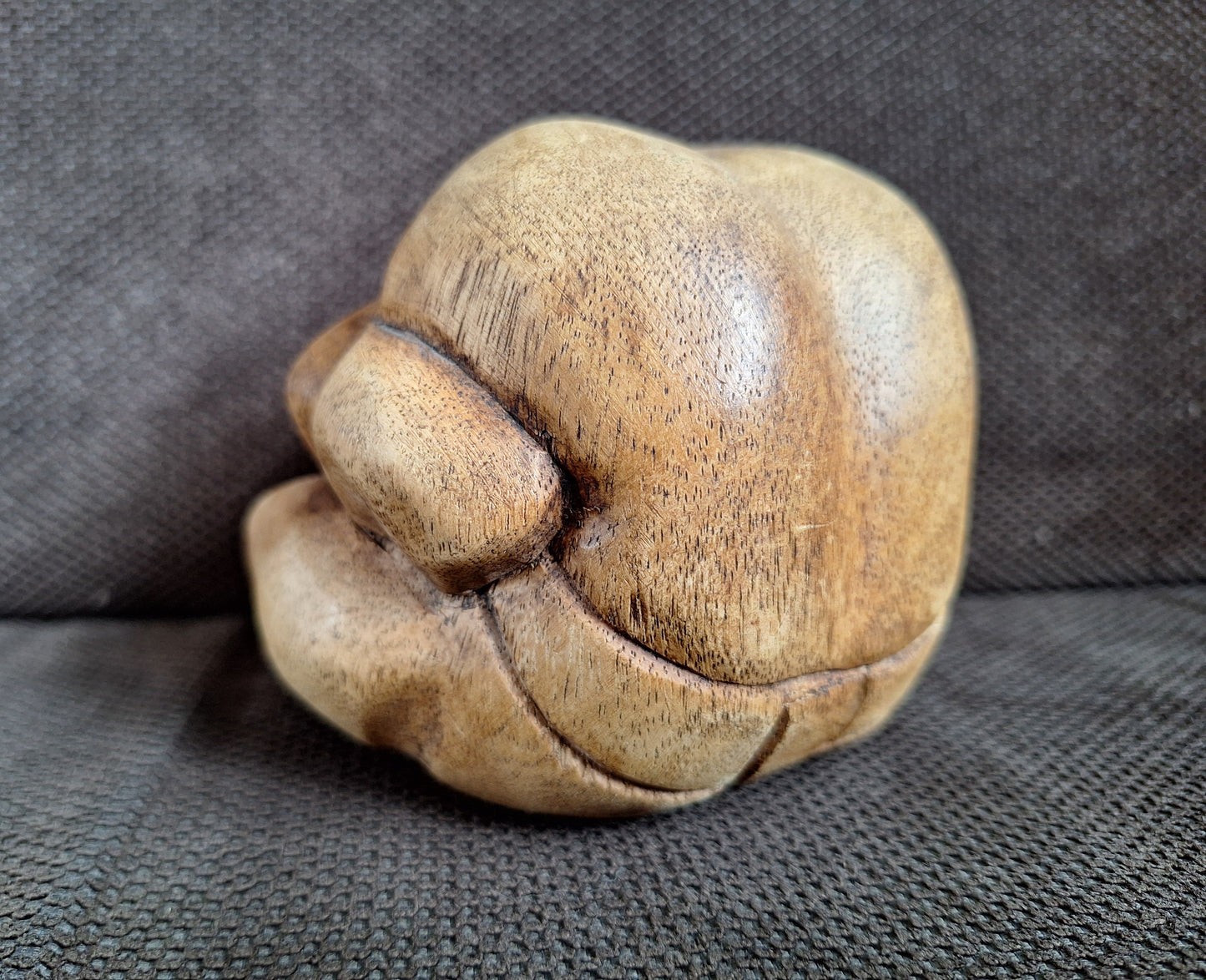 Wooden Weeping Buddha figurine