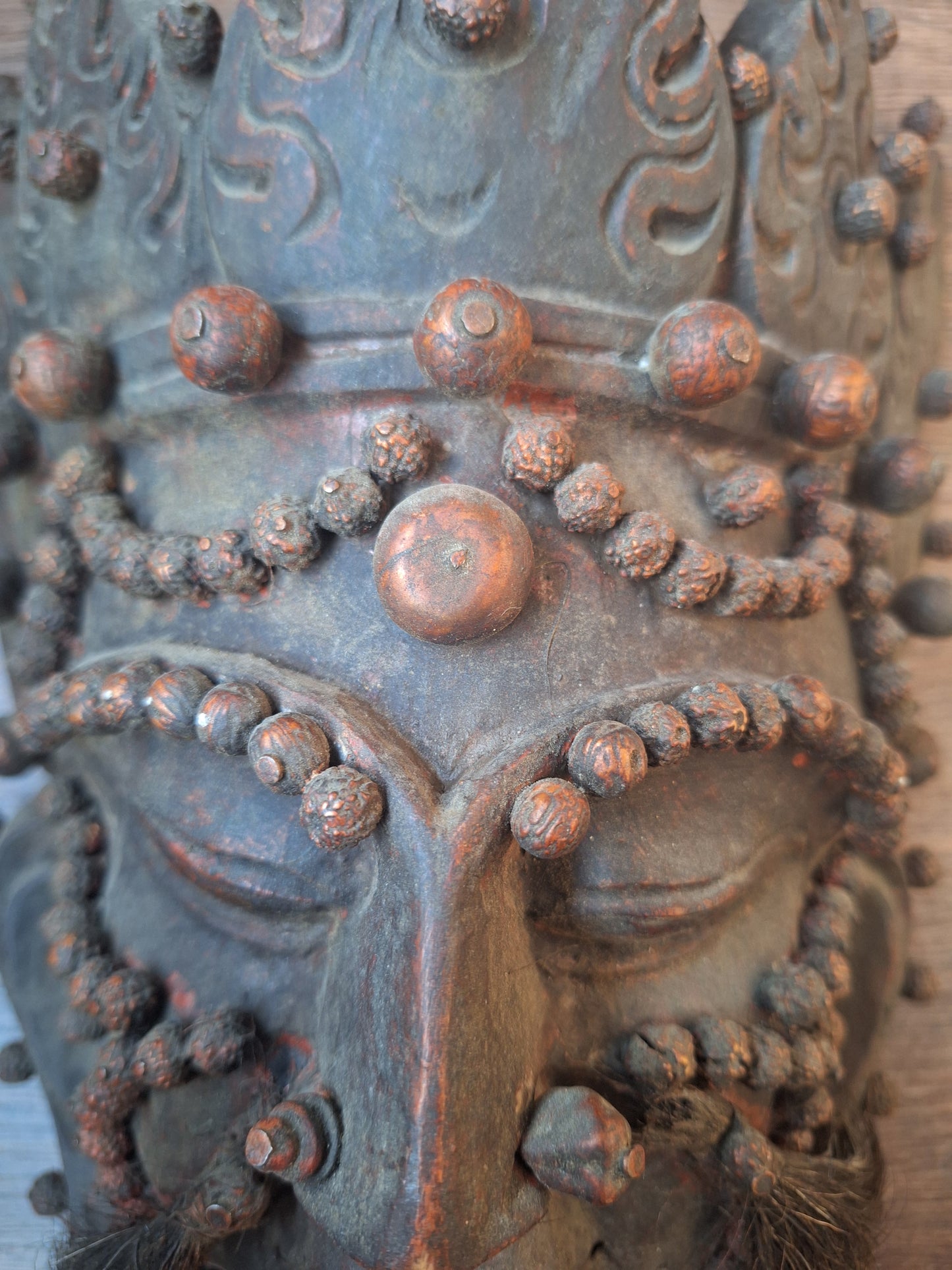 Vintage Nepalese wooden Shiva mask