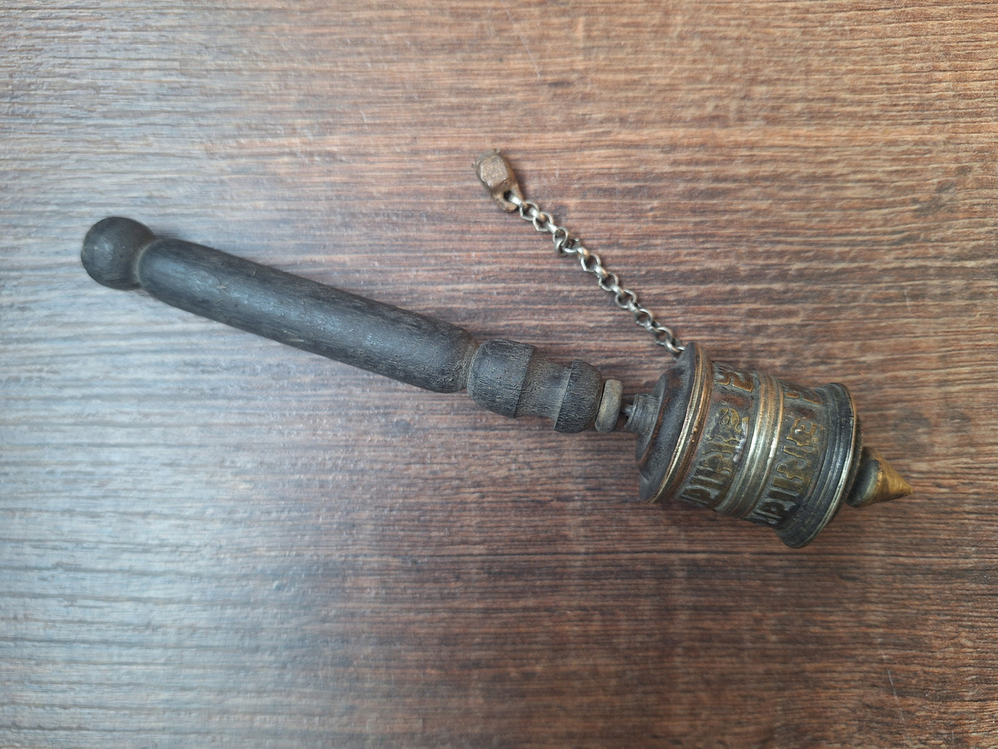 Old Tibetan prayer wheel
