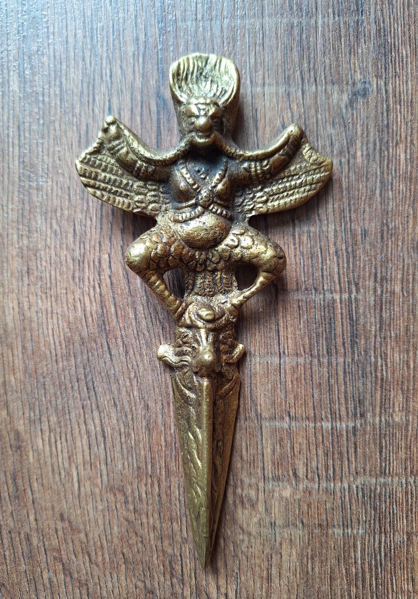 Vintage brass Garuda phurba #2