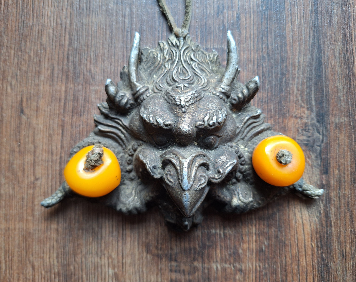 Vintage white metal wallhanger Garuda