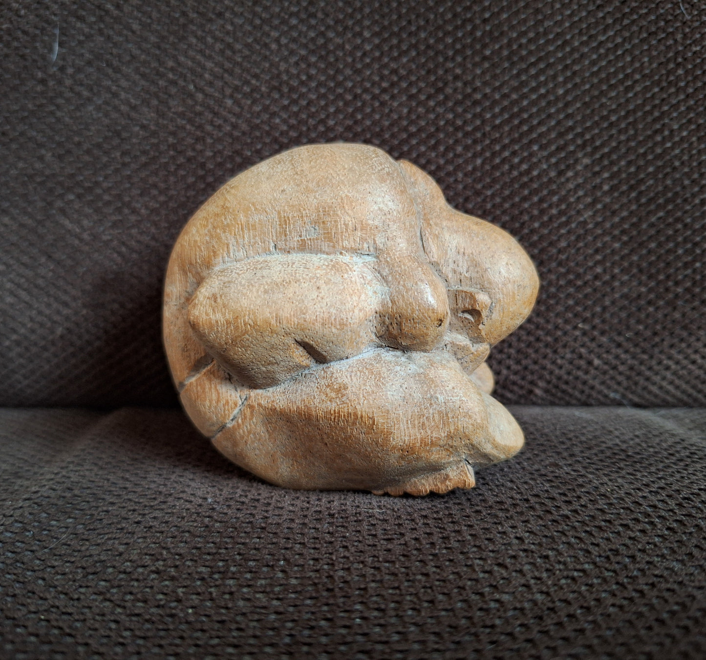 Wooden Weeping Buddha figurine #2