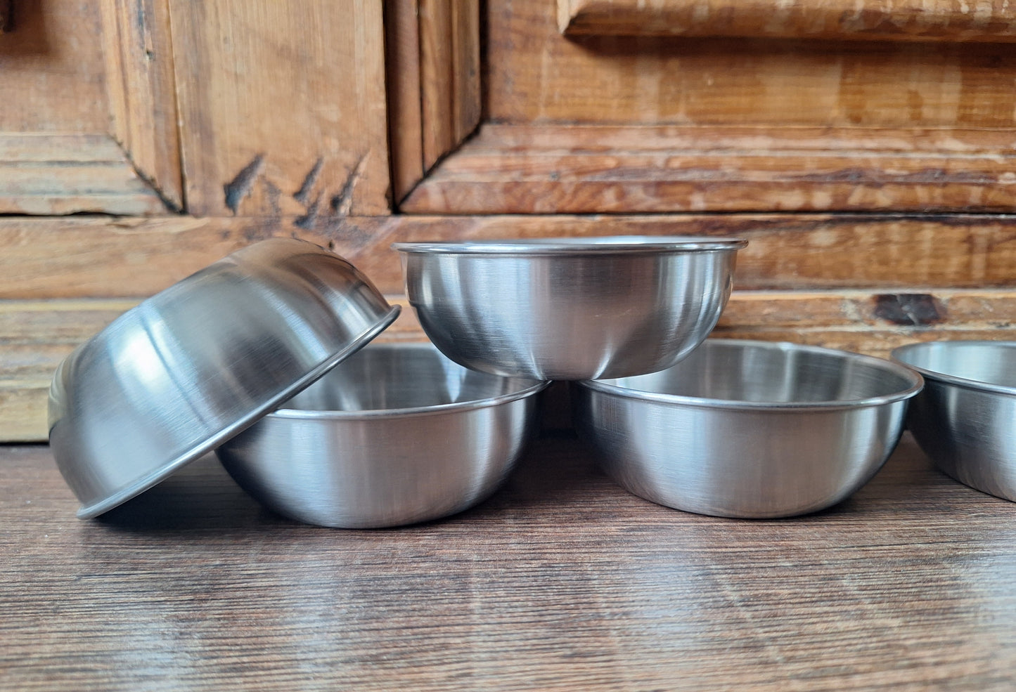 Stainless steel offering bowl, silver color