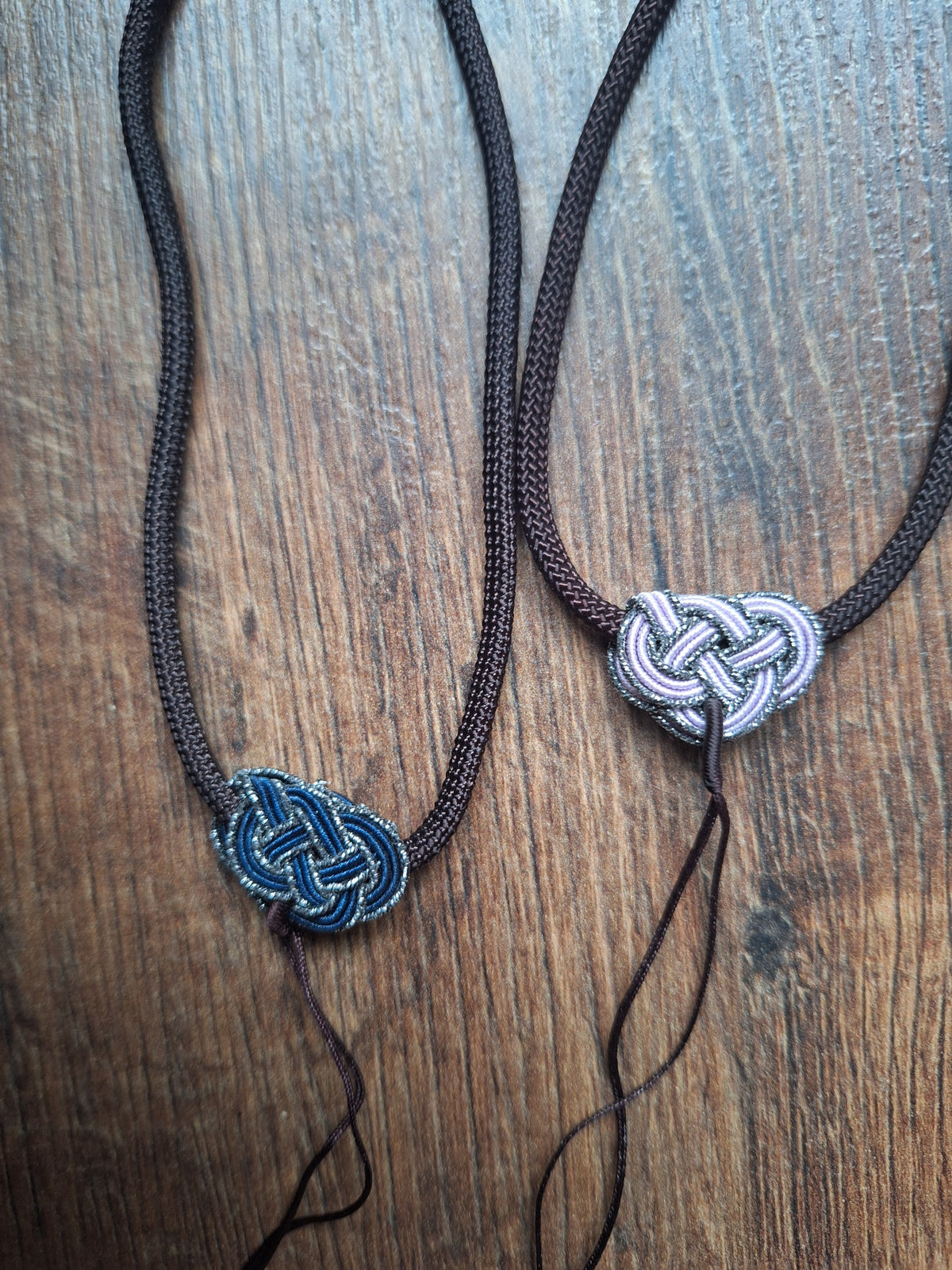 Amulet cord brown with endless knot