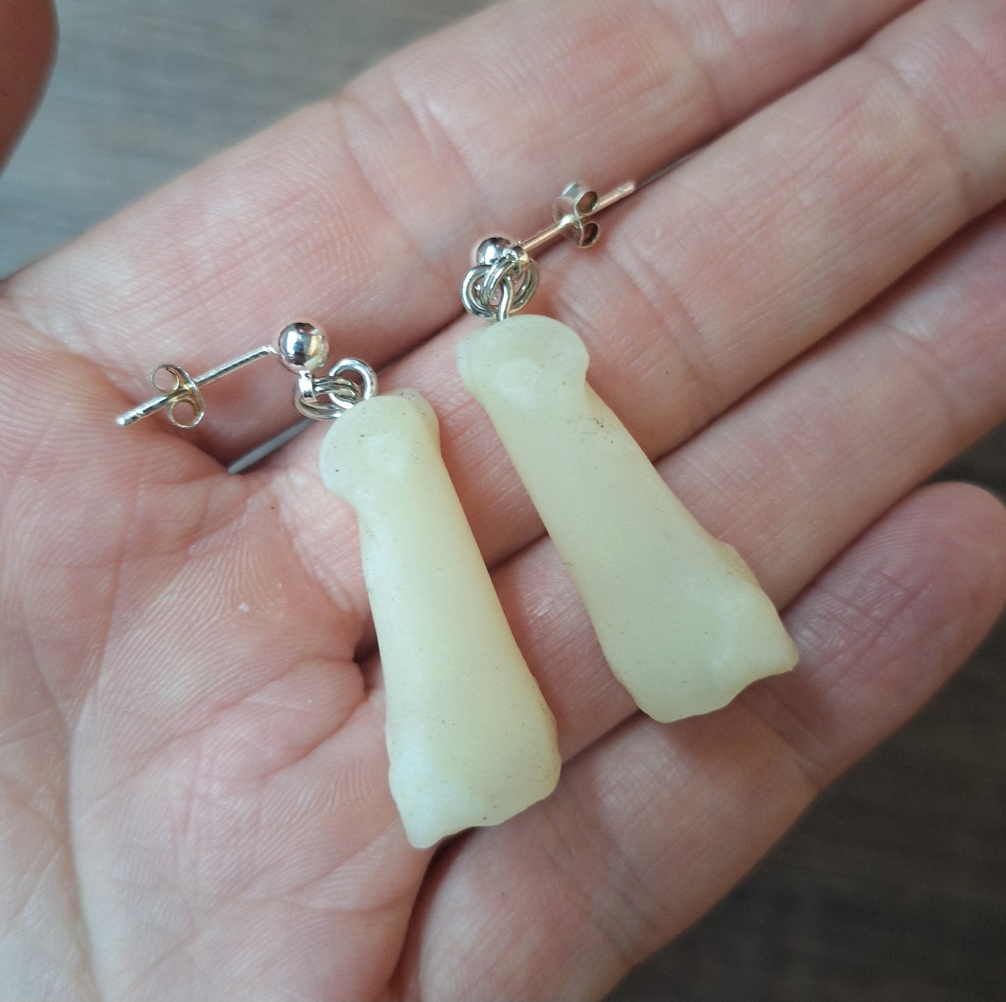 Roe deer foot bones amulet earrings