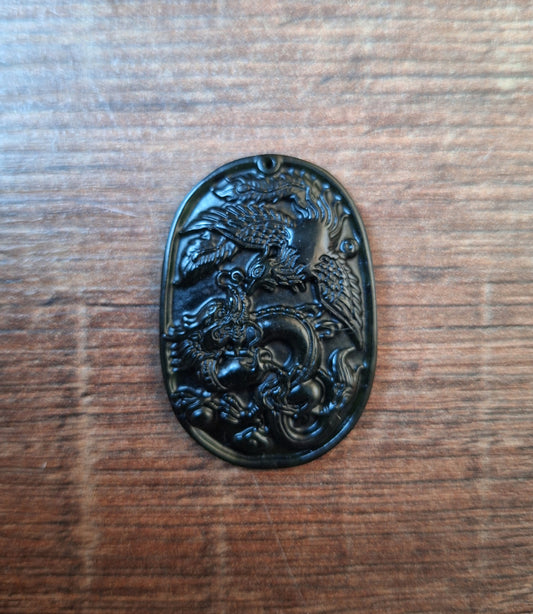 Jade pendant Dragon and Phoenix