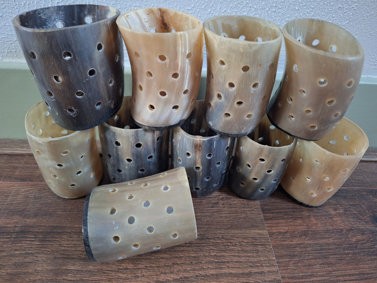 Cow horn candle holders