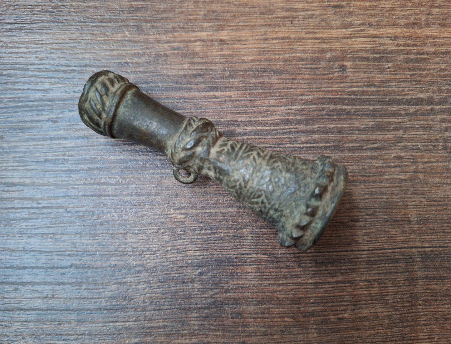 Antique bronze chillum pipe #1