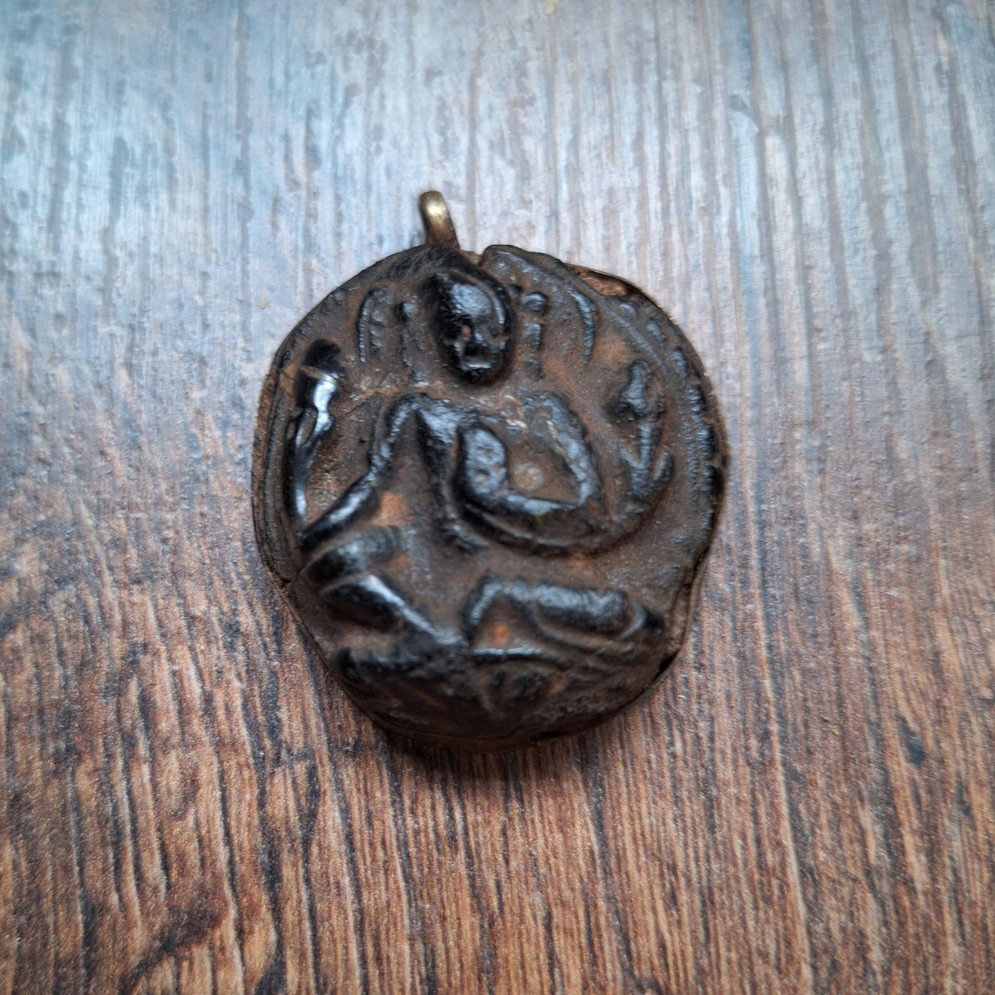Vintage Nepalese glass pendant Tara