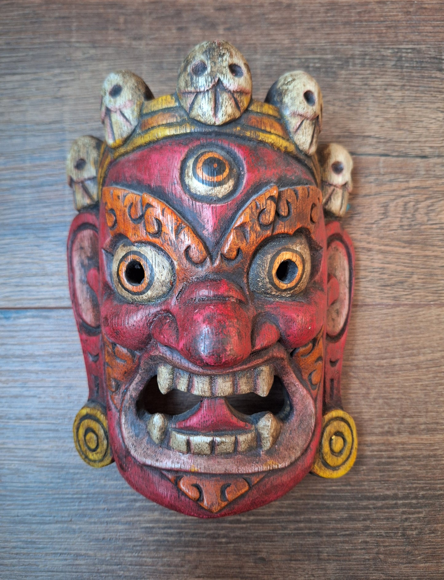 Vintage wooden Mahakala mask #10