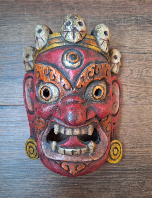 Vintage wooden Mahakala mask #10