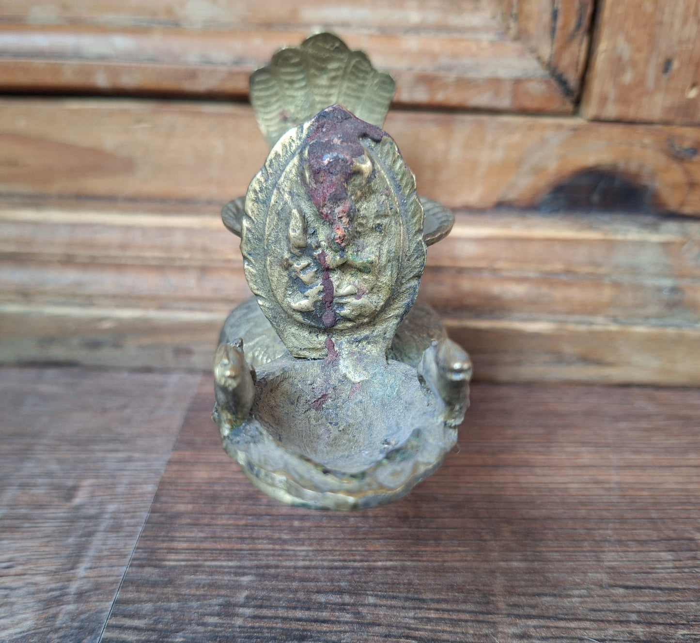 Vintage brass Nepalese sukunda oil lamp