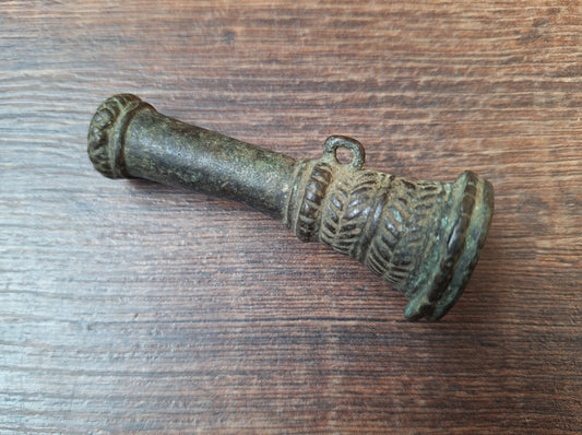 Antique bronze chillum pipe #2